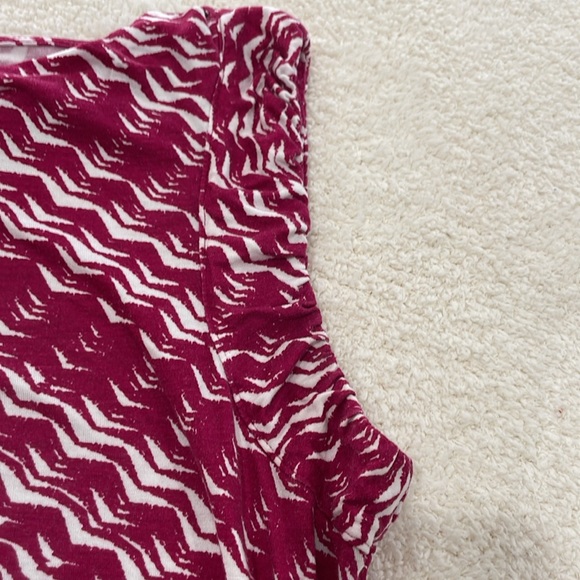 Talbots red stripe short sleeves top blouse tee shirt medium - Picture 10 of 11